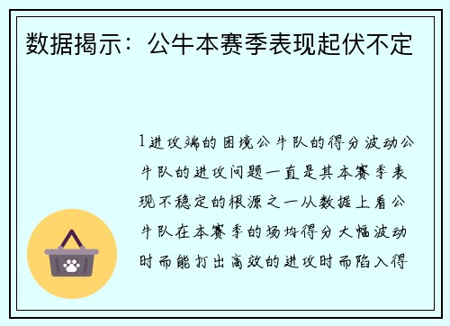 数据揭示：公牛本赛季表现起伏不定